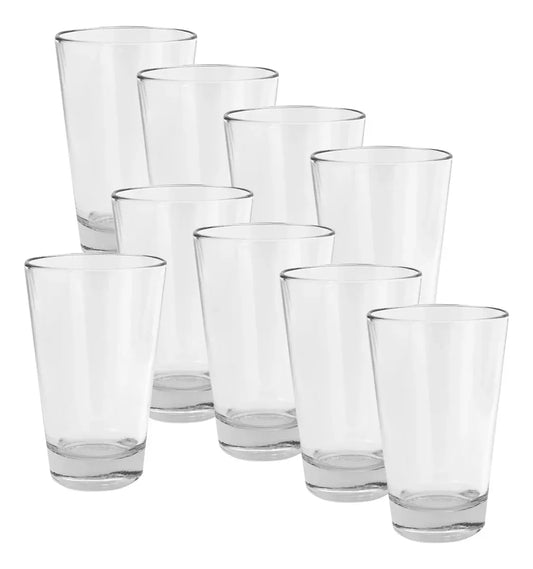 Set X 12 Vasos De Vidrio Largo Alto Tango 400 Cc Durax