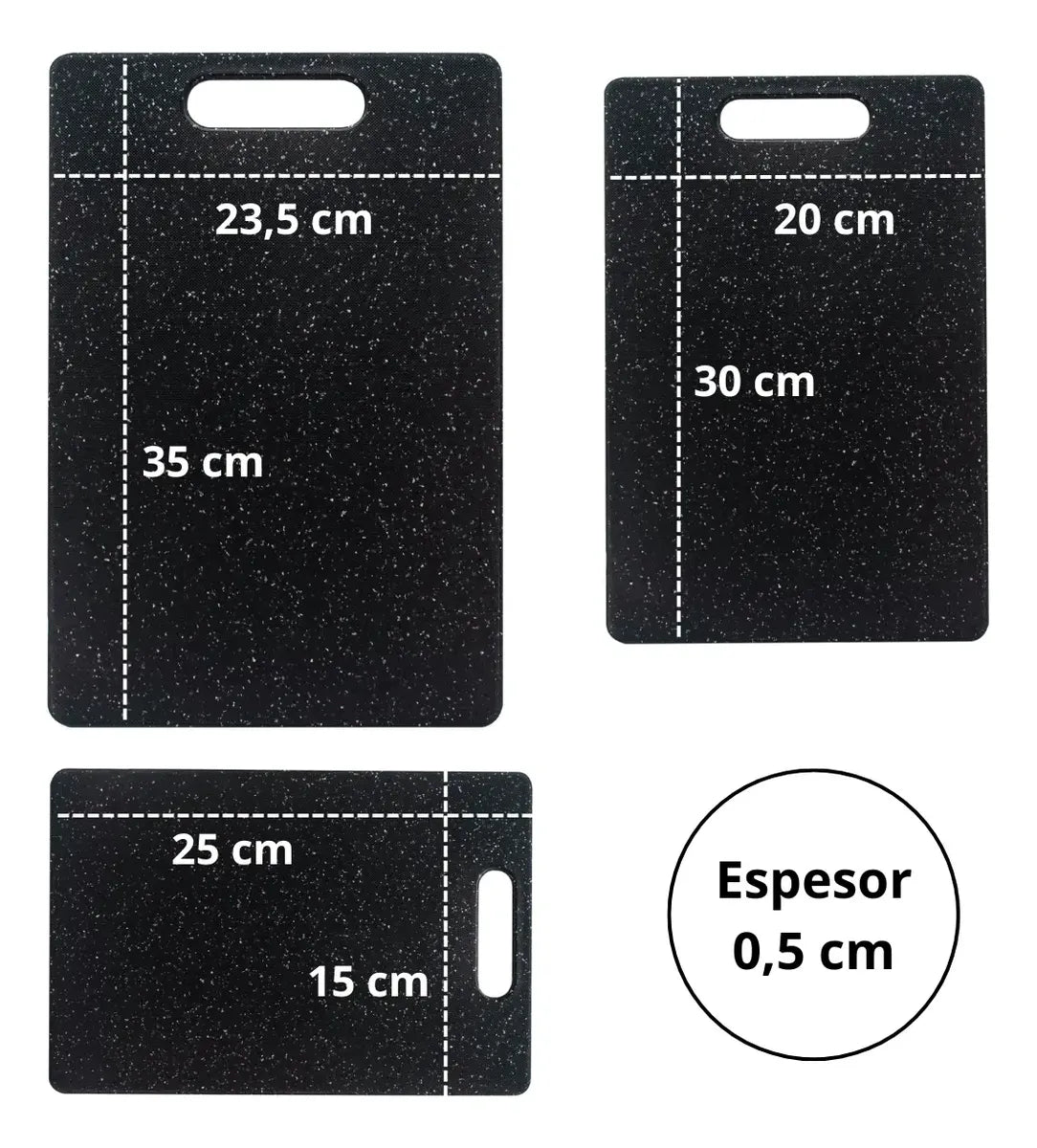Set X3 Tabla Cocina Profesional Picar Cortar Servir Plástico